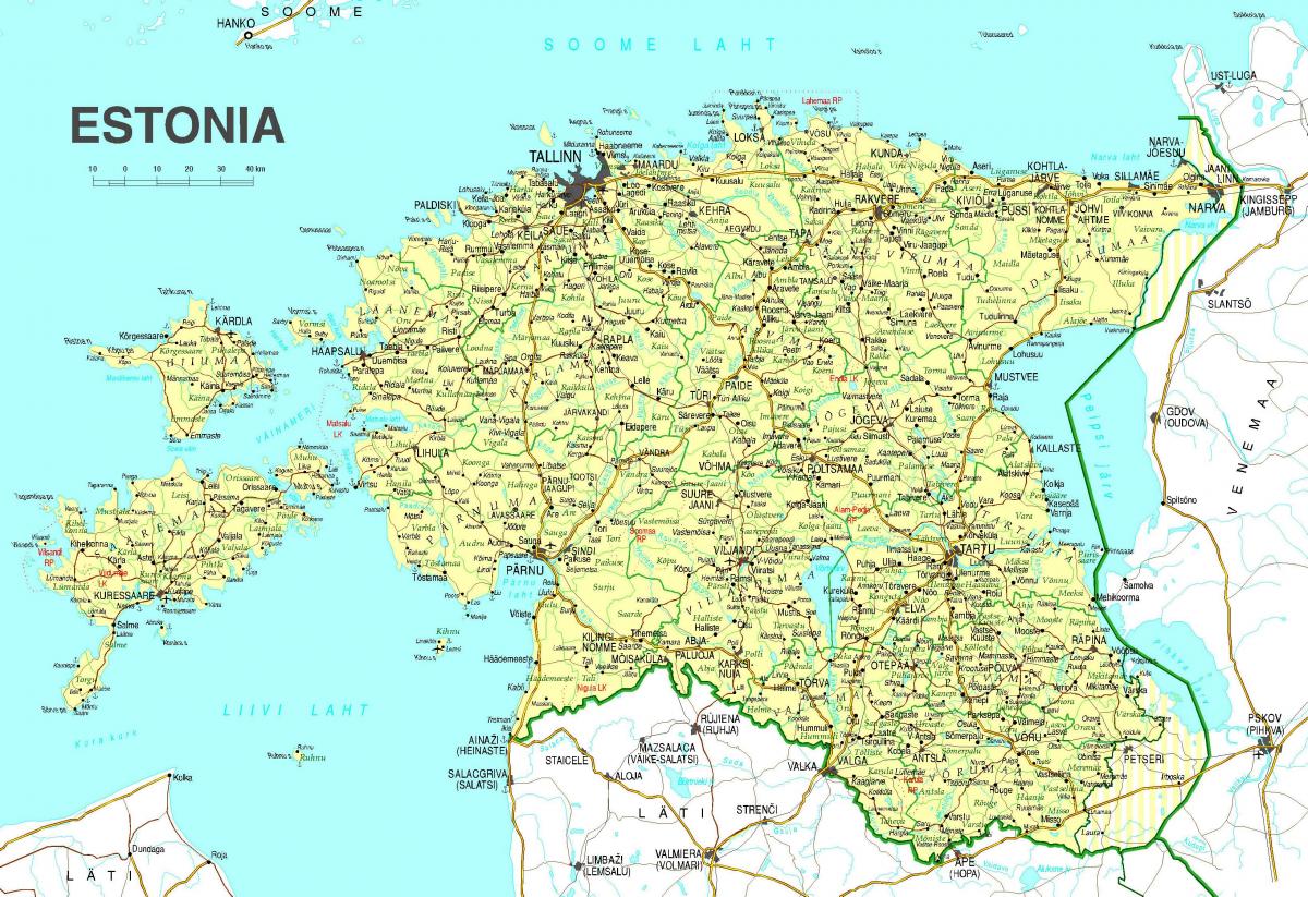 karta över Estland road