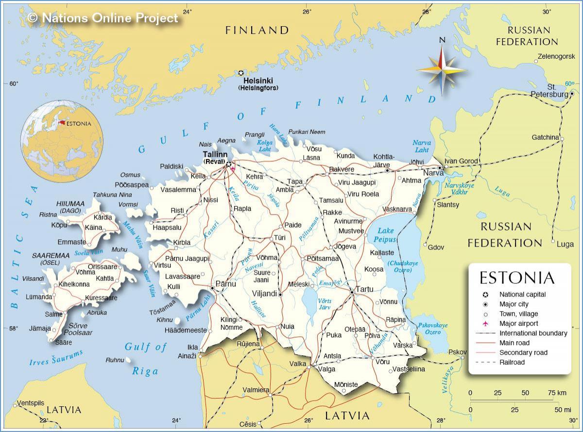 karta över Estland city