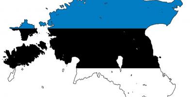 Karta över Estland flagga