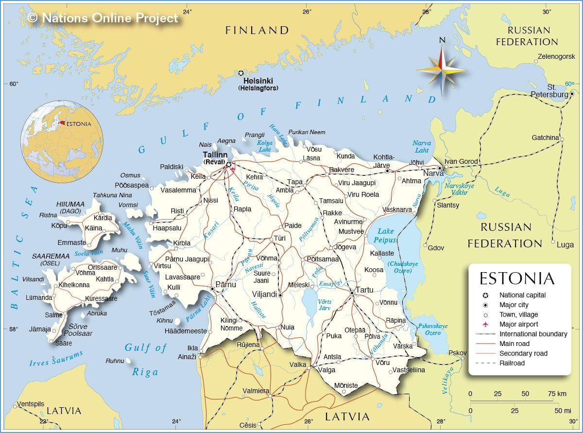 karta över Estland