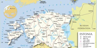 Karta över Estland