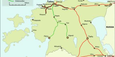 Karta över estniska järnvägar