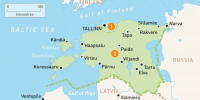 En karta över Estland